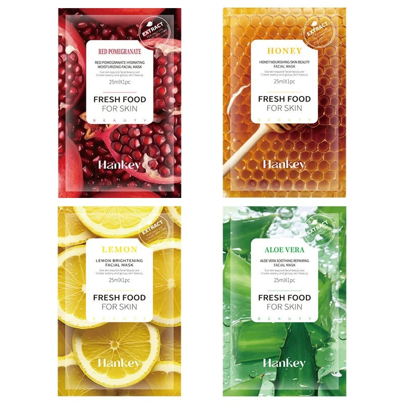 1/4pcs Natural Fresh Fruits Face Mask Facial Skincare Moisturizing Brightening Firming Hydrating Facial Masks for Face Skin Care Zpaxo Set-4pcs