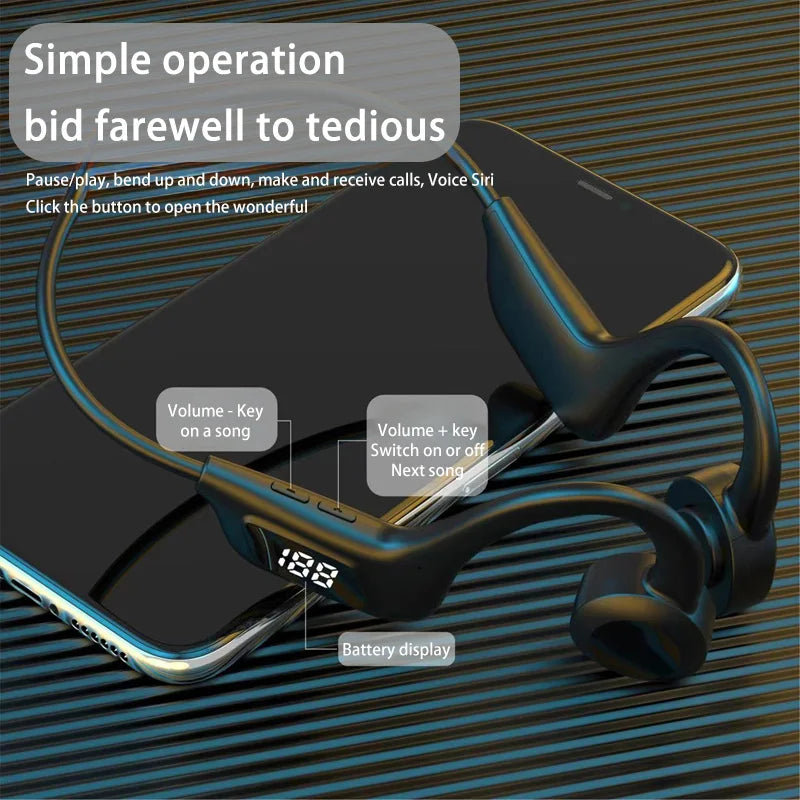 X7 Bone Conduction Wireless Earphone Sport Swimming Bluetooth 5 3