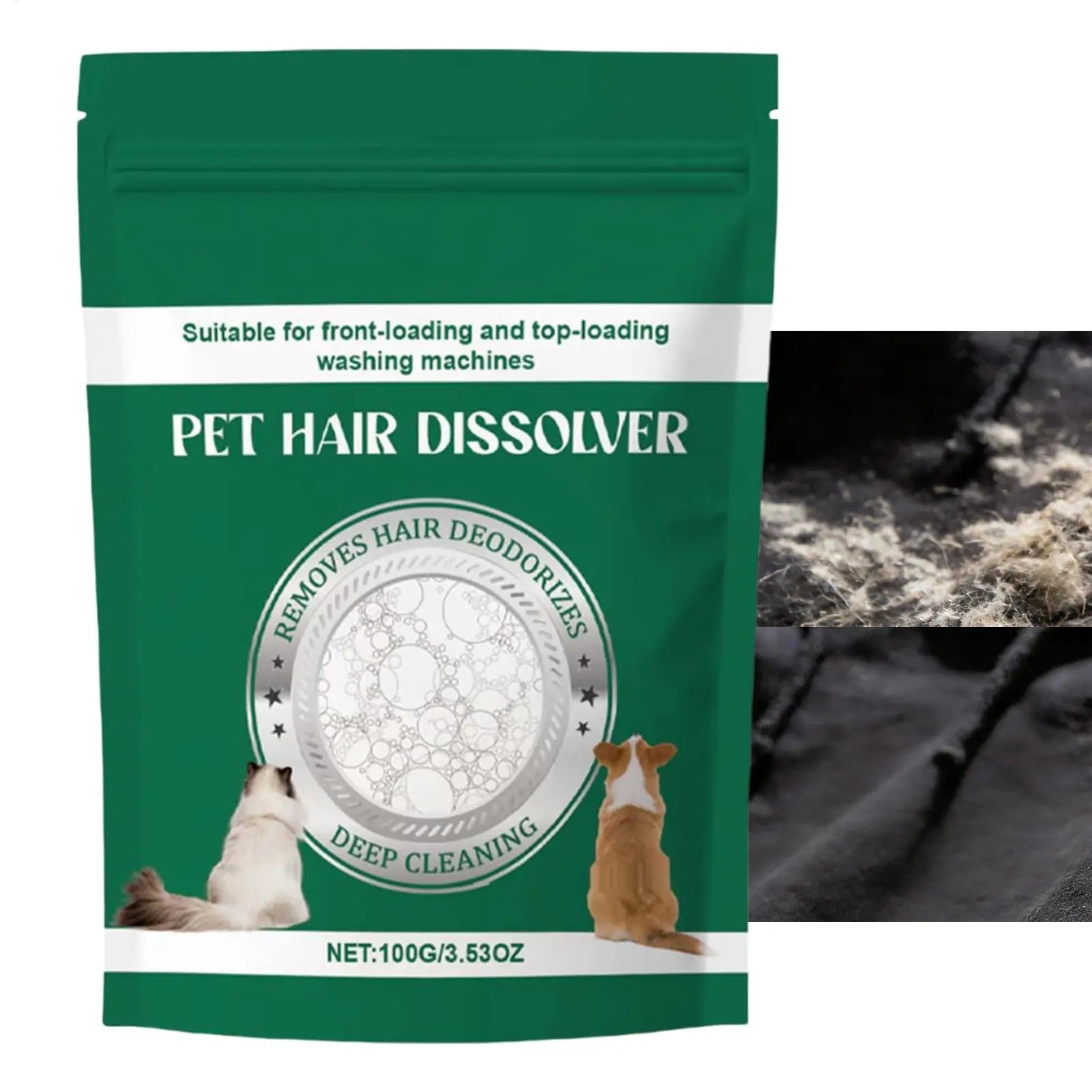 Pet Hair Remover Powder Laundry Detergent Additive Lint Dissolver Cat