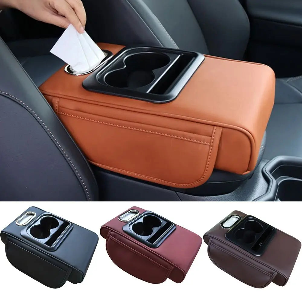 Elbow Support Car Arm Rest Cushion Cup Holder Side Storage Pockets Zpaxo