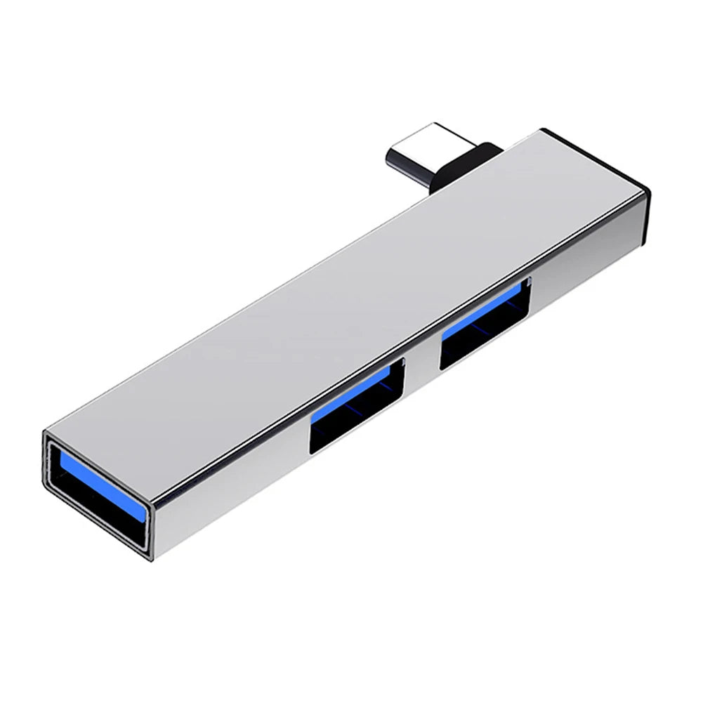 USB Hub 3 Ports Aluminum Port C Splitter Extender Adapter Laptop Zpaxo TYPE C Silvery