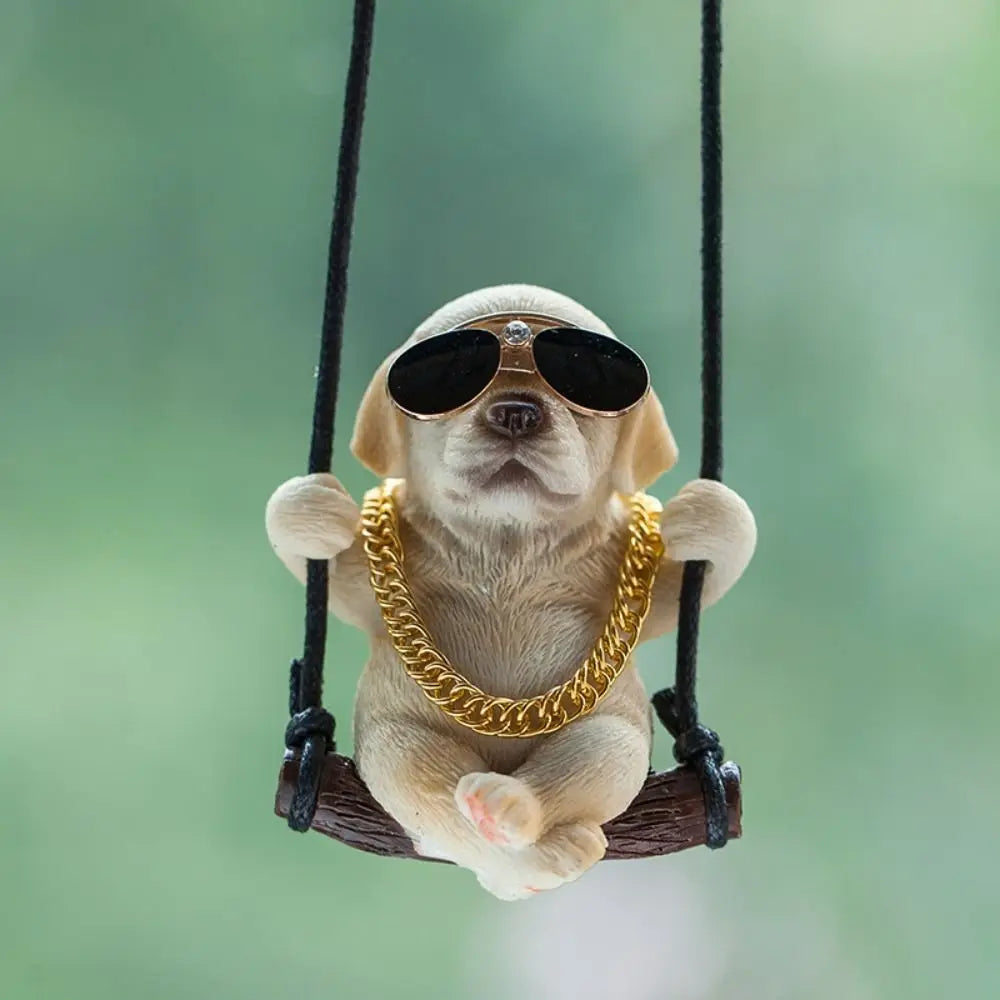 Trend Swing Dog Auto Interior Accessories Decoration Sunglasses Car Pendant Bulldog Resin Car Hanging Gift Zpaxo style 7