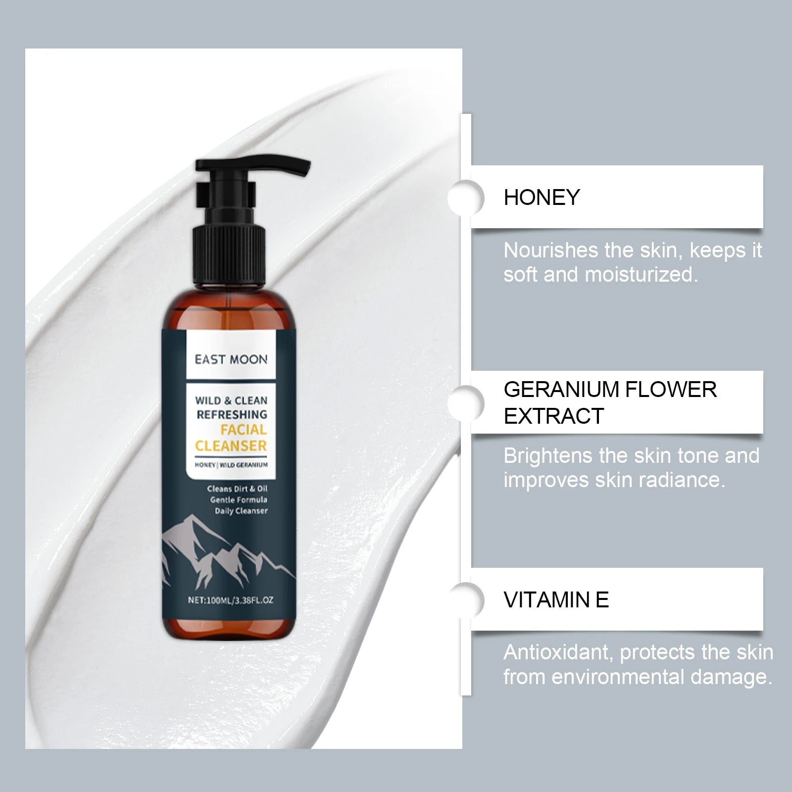 Men's Nourishing Face Cleanser Gently Cleanses Skin Refreshing Zpaxo