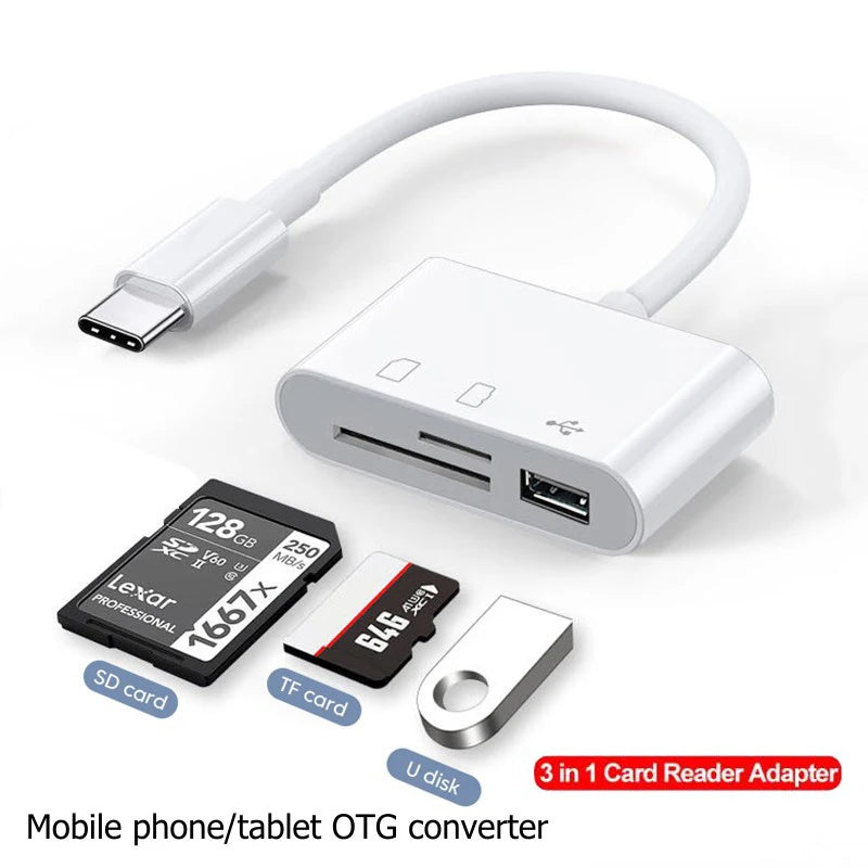 1 Multi Port Hub Converter USB C Card Reader TF SD Micro OTG Adapter