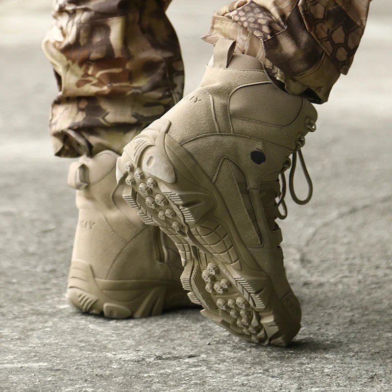 Men Tactical Boots Desert Waterproof Work Safety Shoes Hiking Ankle Zpaxo
