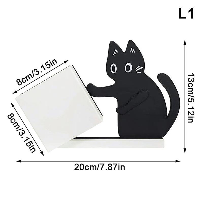 Funny Cat Pushing Box Storage Cute Desk Decorative Pen Holder