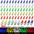 70PCS T5 T10 5050 SMD LED Dash Instrument Gauge Cluster Bulbs