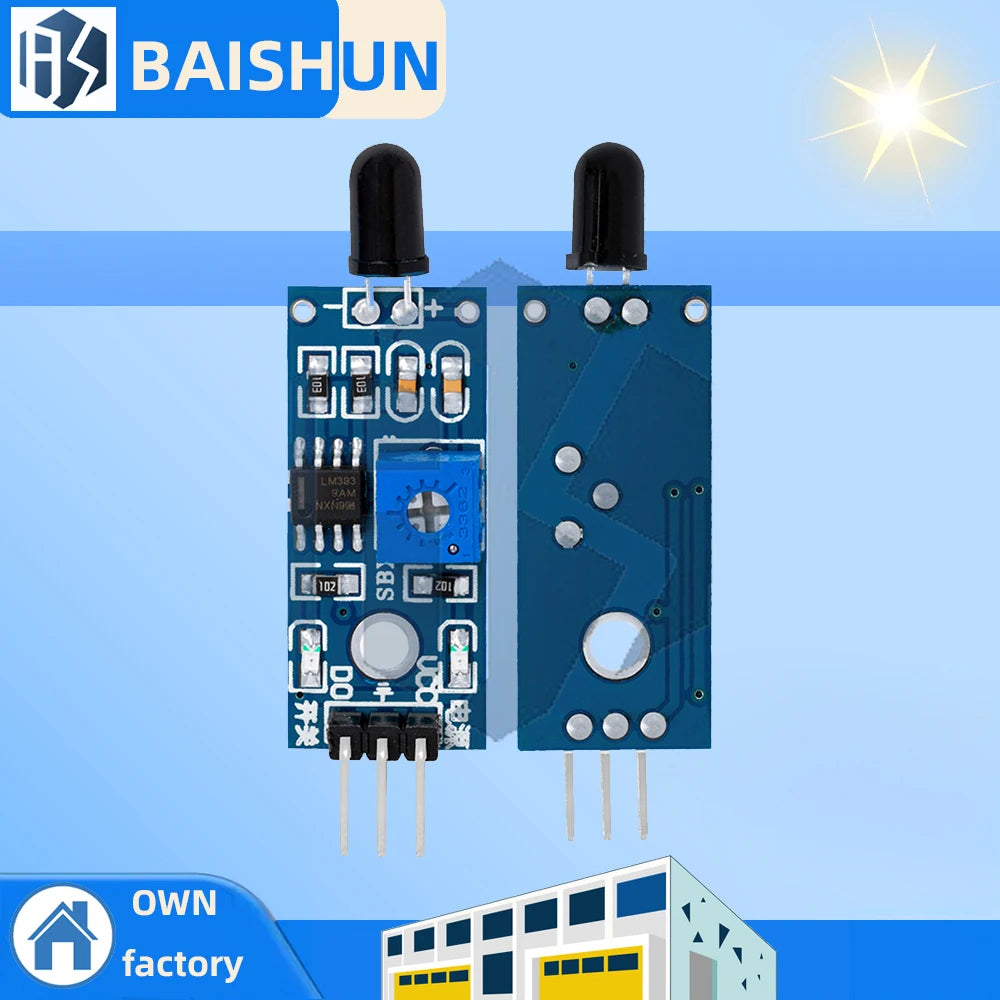 1-10 PCS 3-Wire IR Flame Detection Sensor Module – Smart Sensor for Arduino Fire Detection Projects Zpaxo