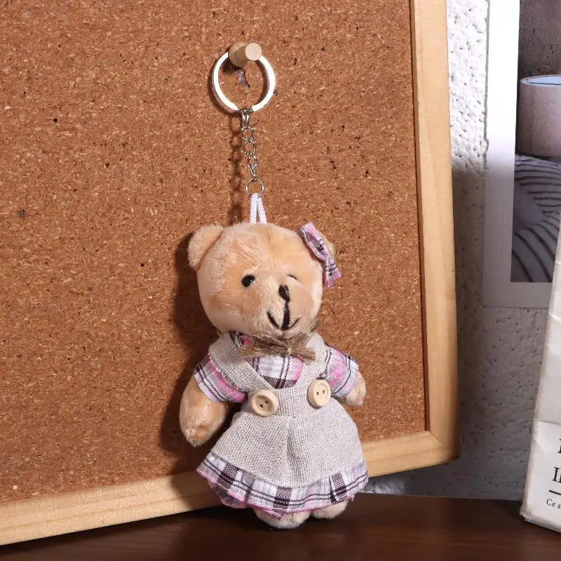 Cartoon Little Bear Plush Doll Keychain Cute Stuffed Rabbit Keyring Zpaxo A1