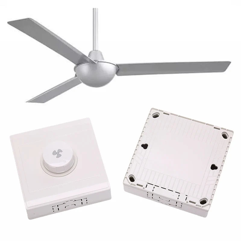 86 White AC220V 10A Plastic Ceiling Fan Solid Controller Wall Switch