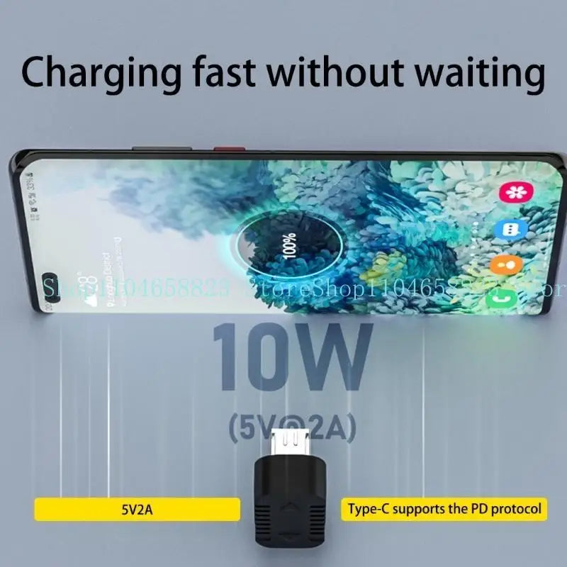Micro USB C Adapter 90 Degree Data Transfer Convert Connector Zpaxo