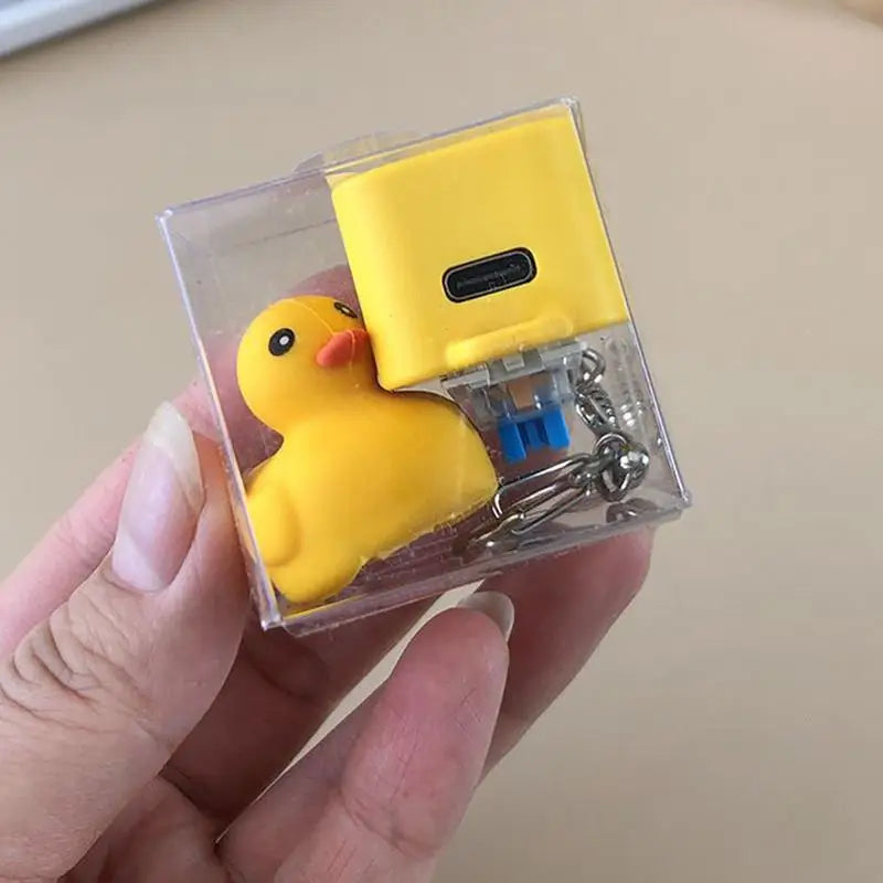 Cute Animal Toys Light Up Keychain Duck Toy Children Entertainment Accessories Finger Exercise Supplies For Nursery Zpaxo