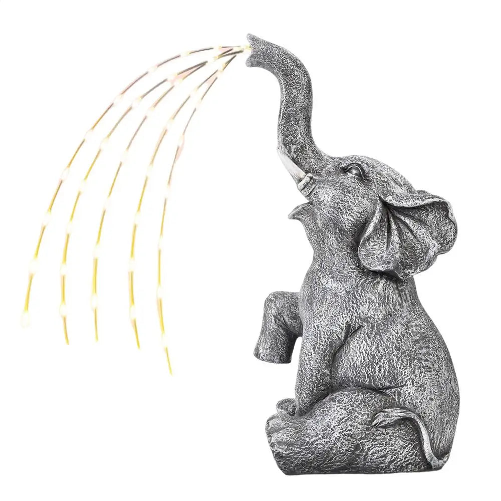 Elephant Statue Waterproof UV Resistant Solar Lights Cute Animal