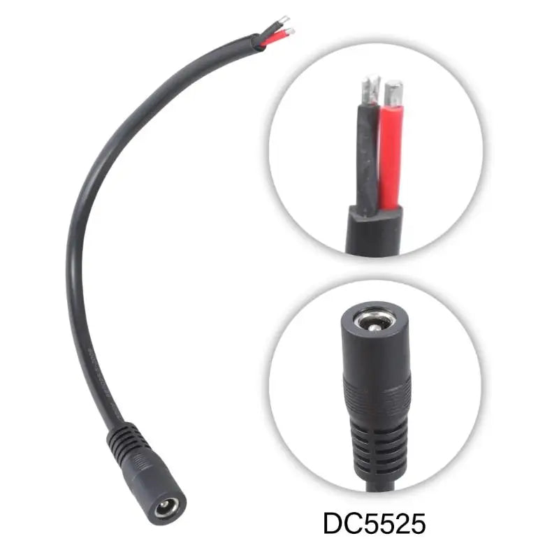 652F 16AWG DC5525 Female Barrels Connectors Power Cord Conductivity Zpaxo