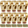 10/20Pcs Car Battery Terminal Connector Clip Pure Copper Heavy-duty Battery Connection Clamp Durable for Van Boat Truck Caravan Zpaxo brass 20PCS