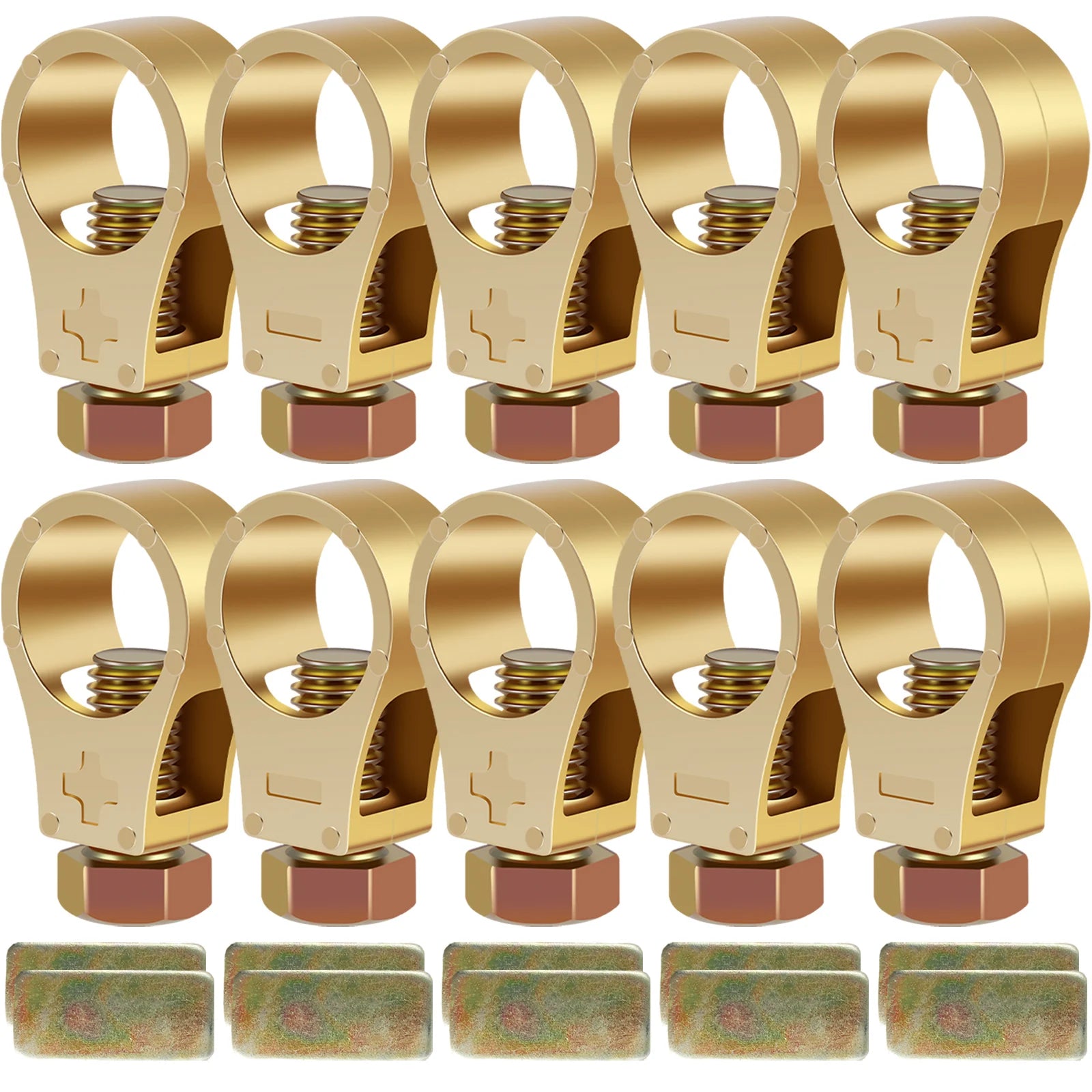 10/20Pcs Car Battery Terminal Connector Clip Pure Copper Heavy-duty Battery Connection Clamp Durable for Van Boat Truck Caravan Zpaxo brass 20PCS
