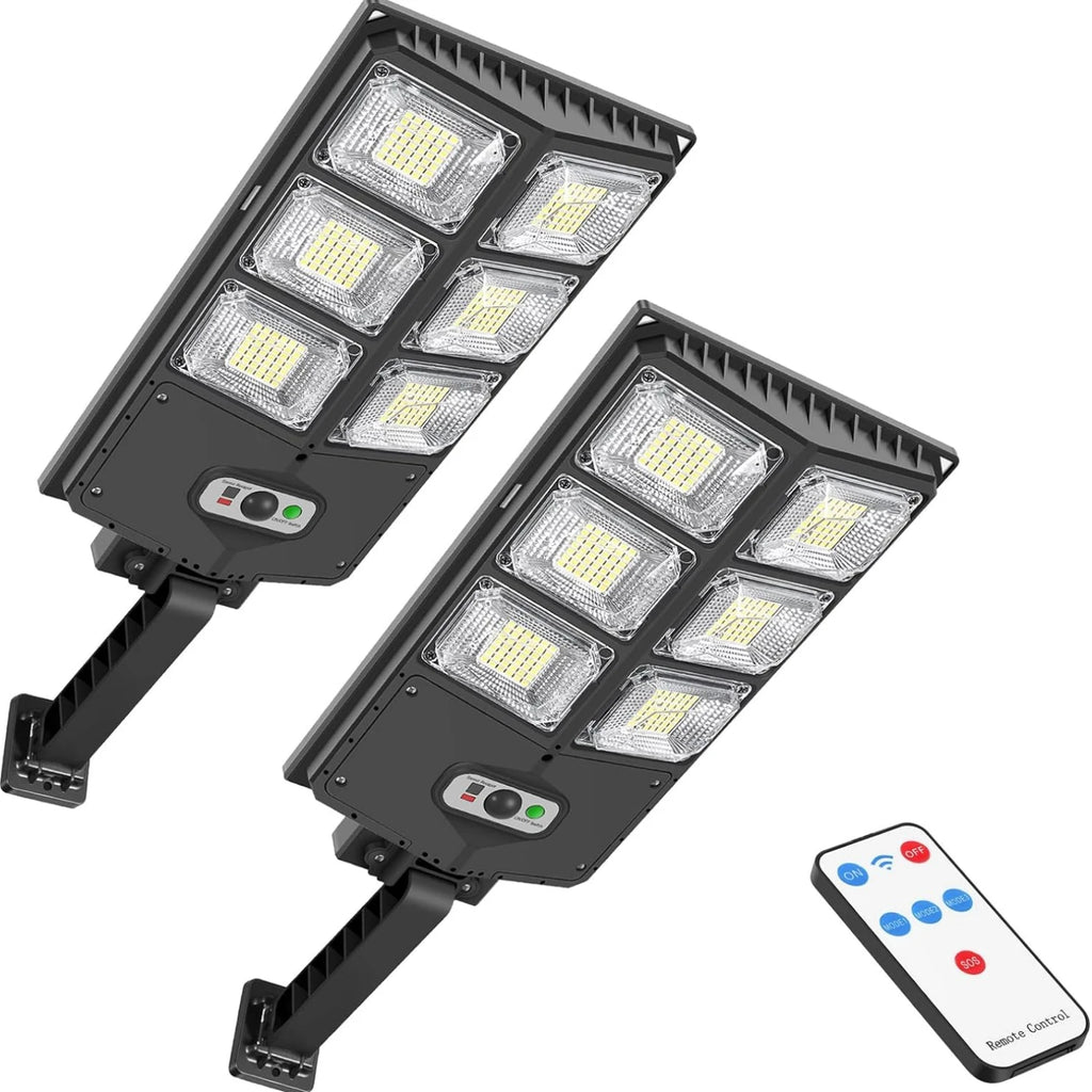 Outdoor Solar Street Light 504/336/240 LEDs High Power with Sensor Remote Control Wall Flood Light for Yard Garage Garden Zpaxo