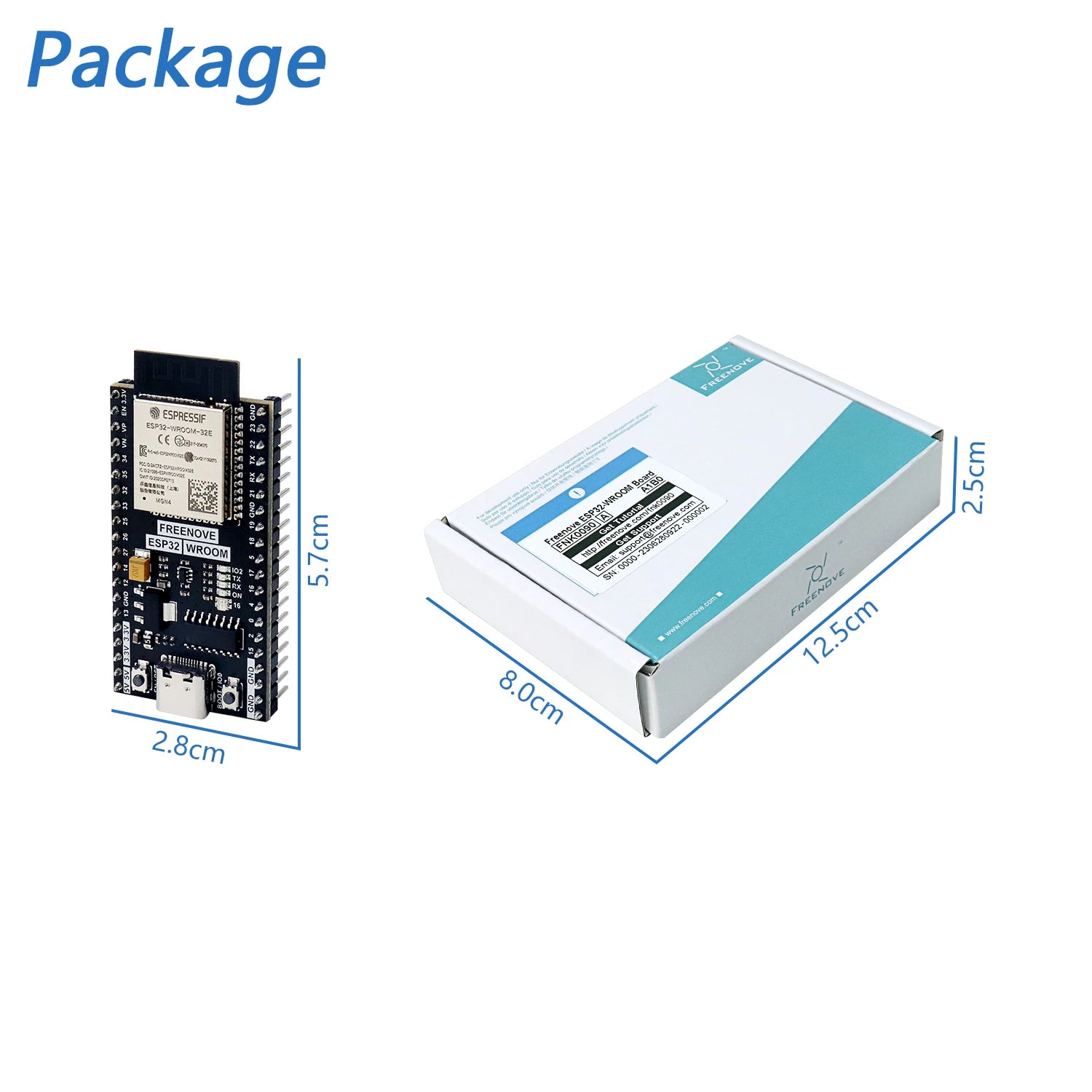 Freenove ESP32-WROOM WiFi MCU Board 240MHz Dual Core 32Bit Chip C Python Demo Codes & Practical Learning Tutorials Zpaxo