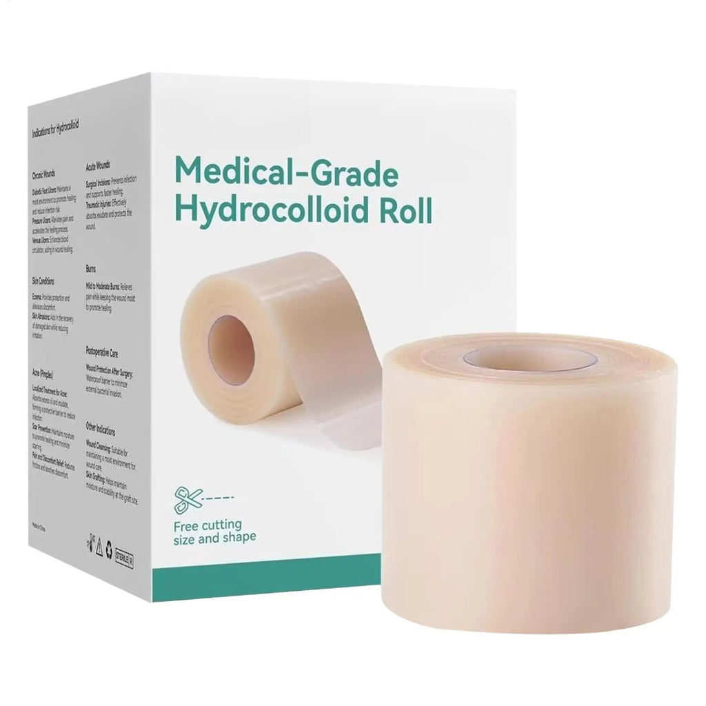 Hydrocolloid Bandages Roll 16.4ft Hydrocolloid Patch Bandages Waterproof Cuttable Pad for Daily Wear Face Body Burns Gym Zpaxo Default Title