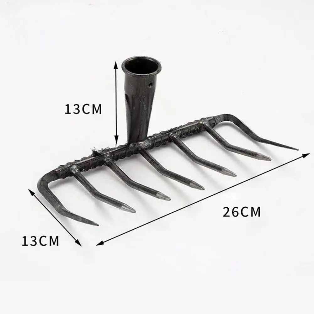 7-Tine Hardened Steel Rake Head | Heavy-Duty Garden Tilling Tool Garden Rake Head Zpaxo