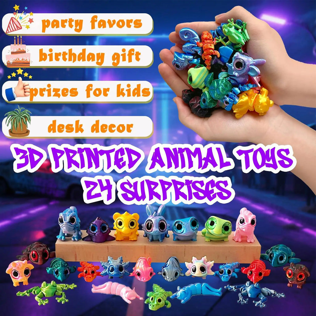 Christmas Countdown Calendar 24 Days 3D Printed Articulated Animal