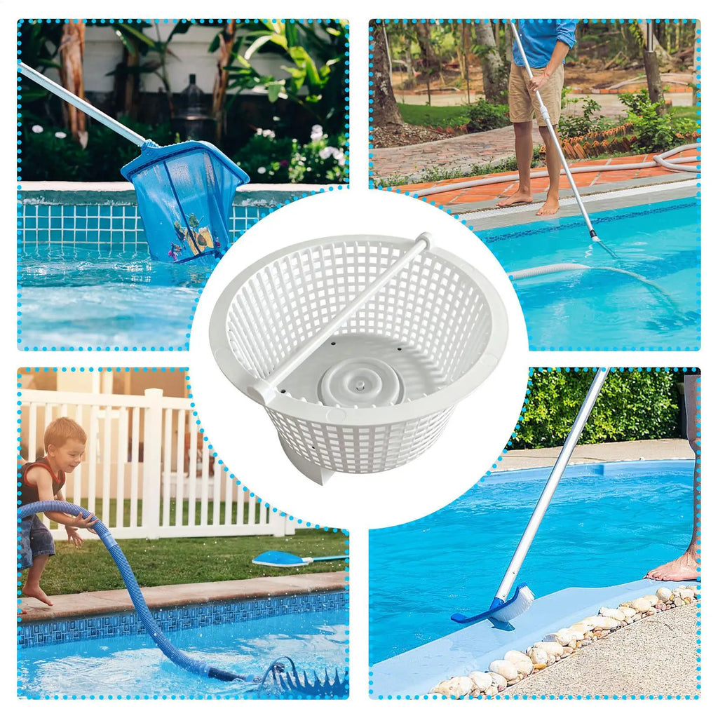 Pool Basket Long Handle Filtration Equipment for Water Long Handle Pool Skimmer for Tub Fountain Spa Swimming Pond Backyard Zpaxo