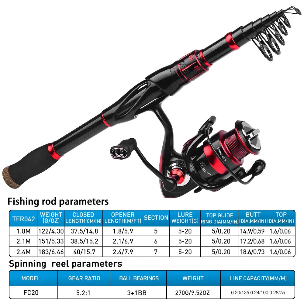 Telescopic Sea Fishing Rod & Reel Combo Set | Beginner Kit