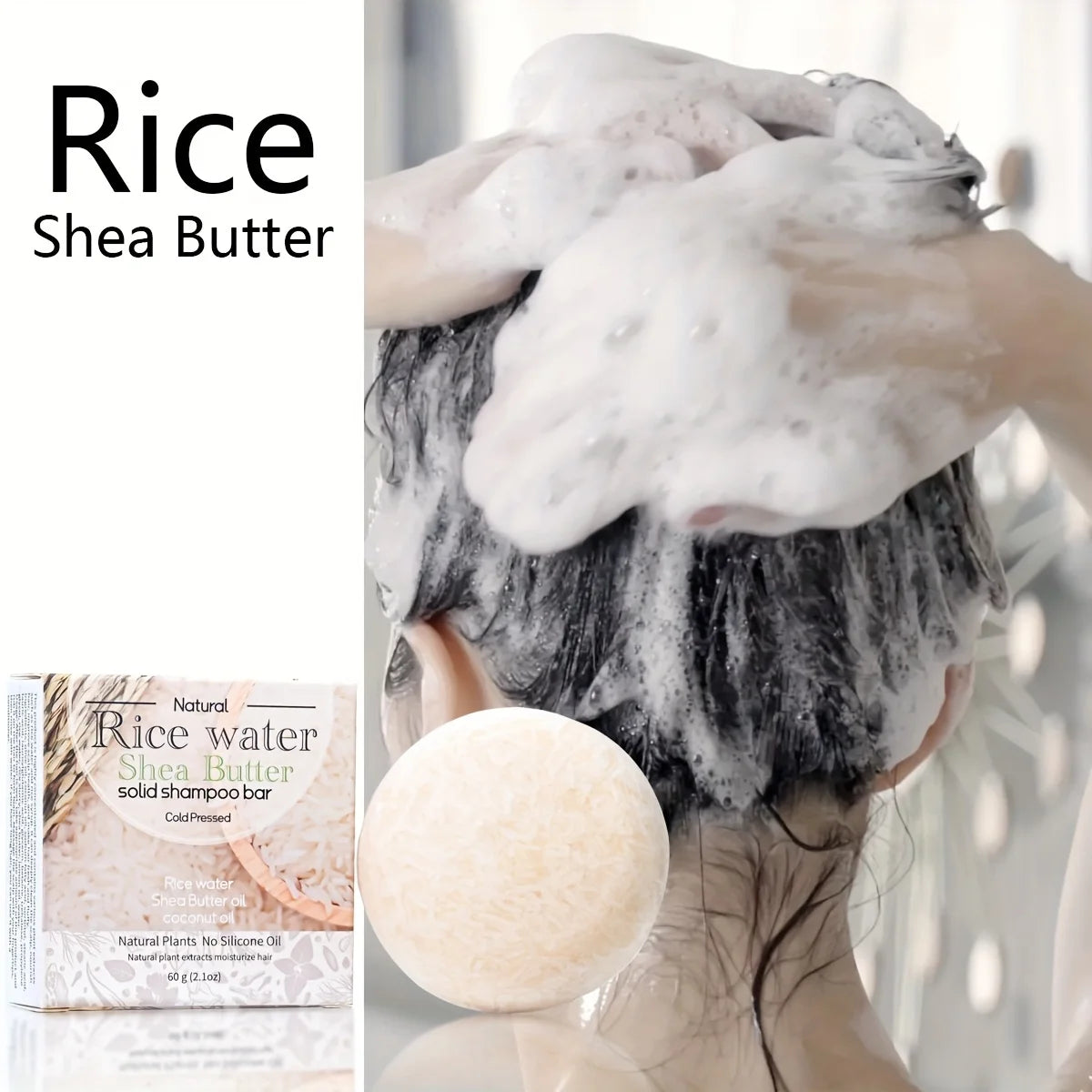 12-Pack Rice & Shea Butter Solid Shampoo Bars – Deep Cleanse Solid Shampoo Bar Zpaxo
