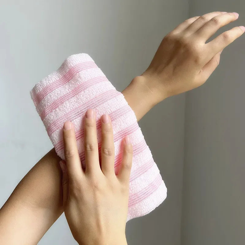 Exfoliating Washcloth Back Scrubber Shower Men Women Silver-ion