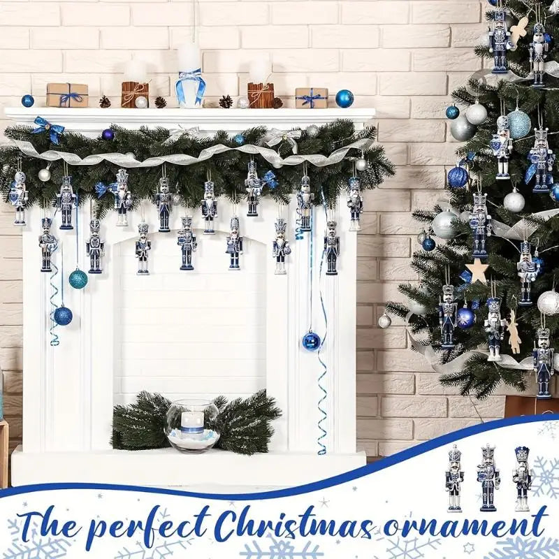 12PCS Nutcracker Wooden Decorative Set - New Year Christmas Gift, Party Decoration And Home Decor Xmas Tree Hanging Ornament Zpaxo