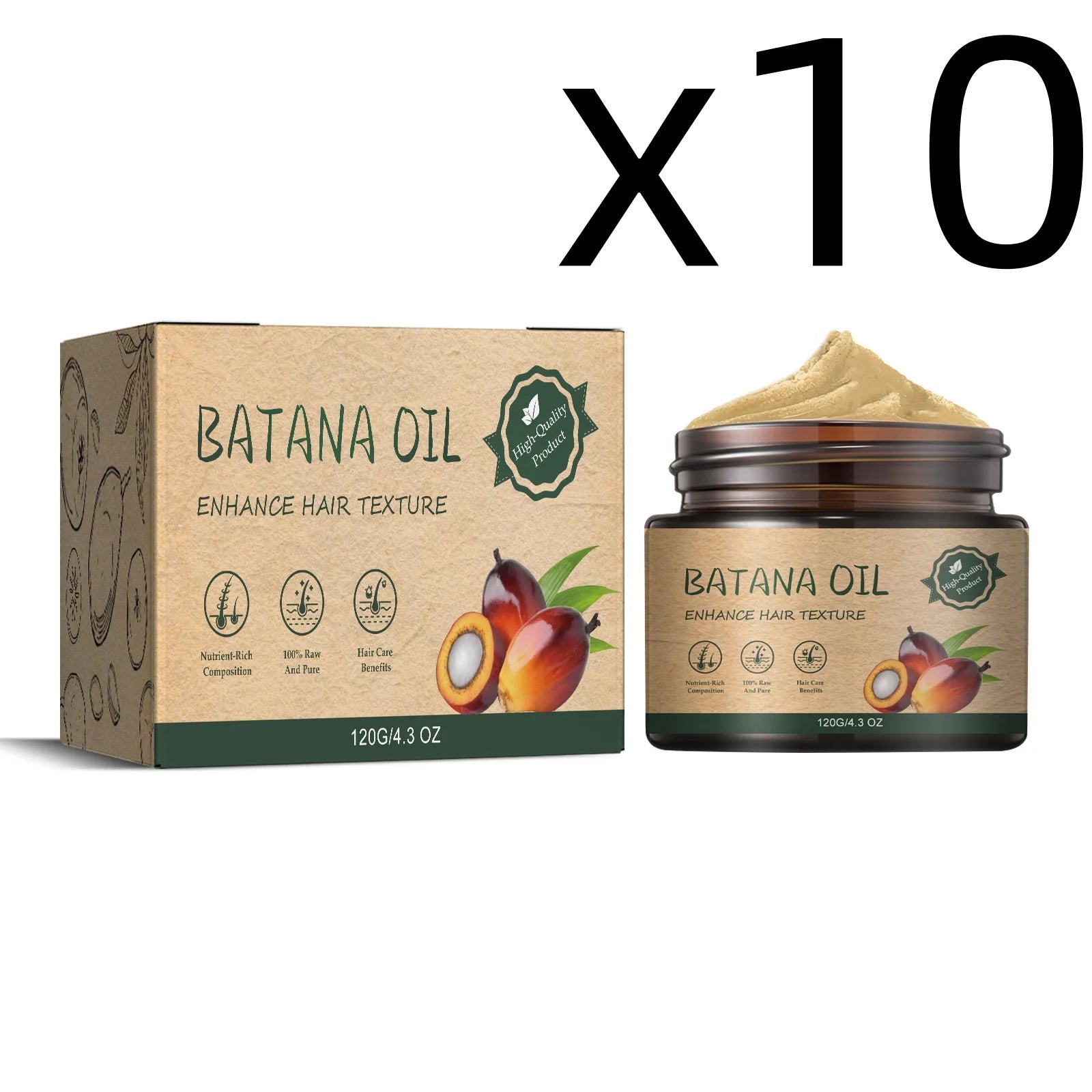 Batana Oil Hair Cream – Repair, Moisturize & Smooth Frizzy Hair Hair Care Cream Zpaxo 120g Boxed X 10PCS