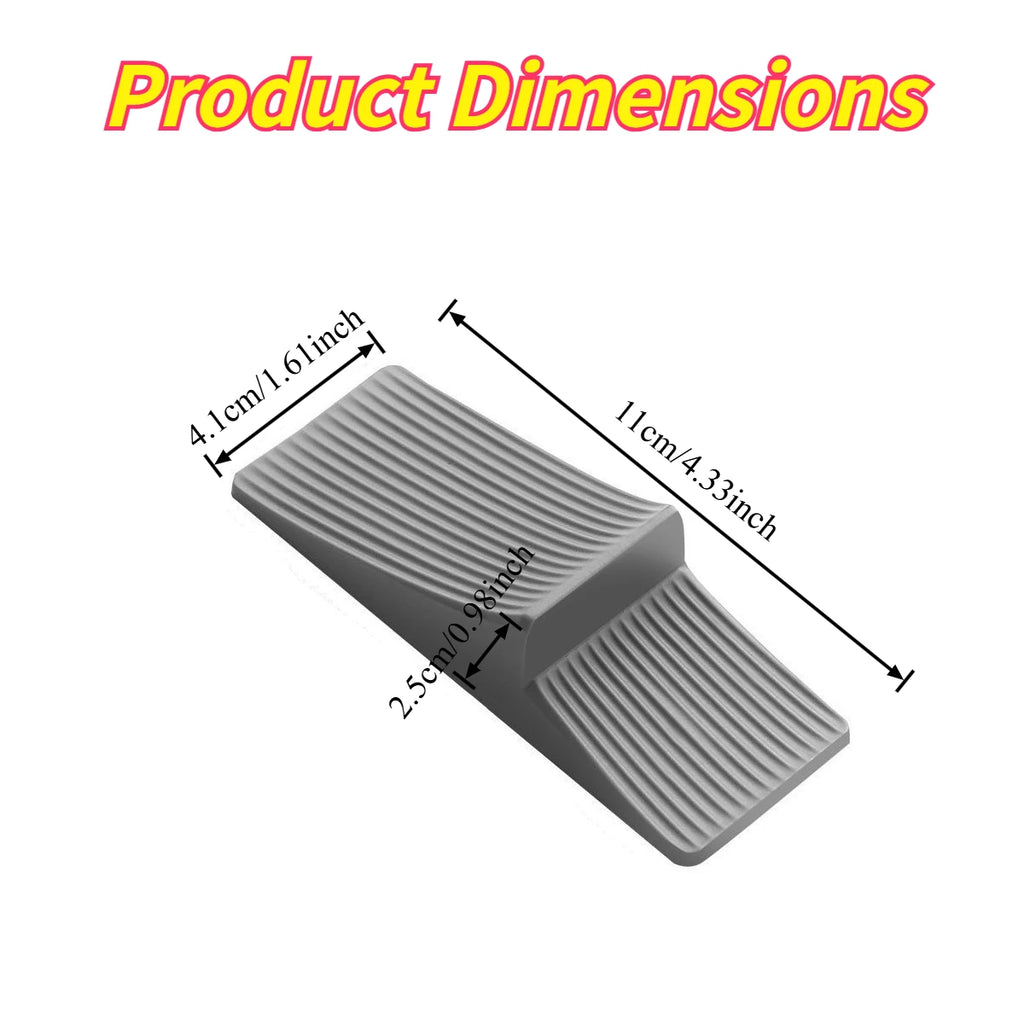 Heavy Duty Rubber Wedge Door Stops – Black, Non-Slip 4/5/6 Pack