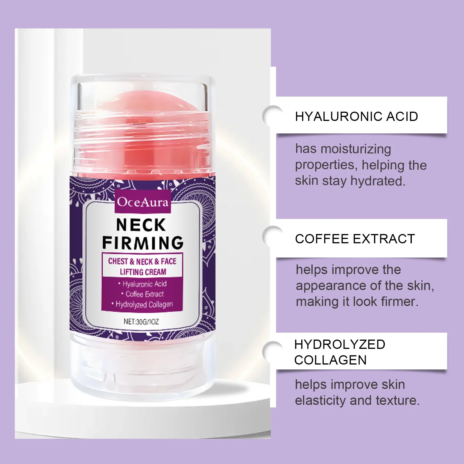 Firming Serum Stick, Moisturizing & Elasticity, Reduce Fine Lines, Lifting & Firming Massage for Neck, Convenient Essence Zpaxo