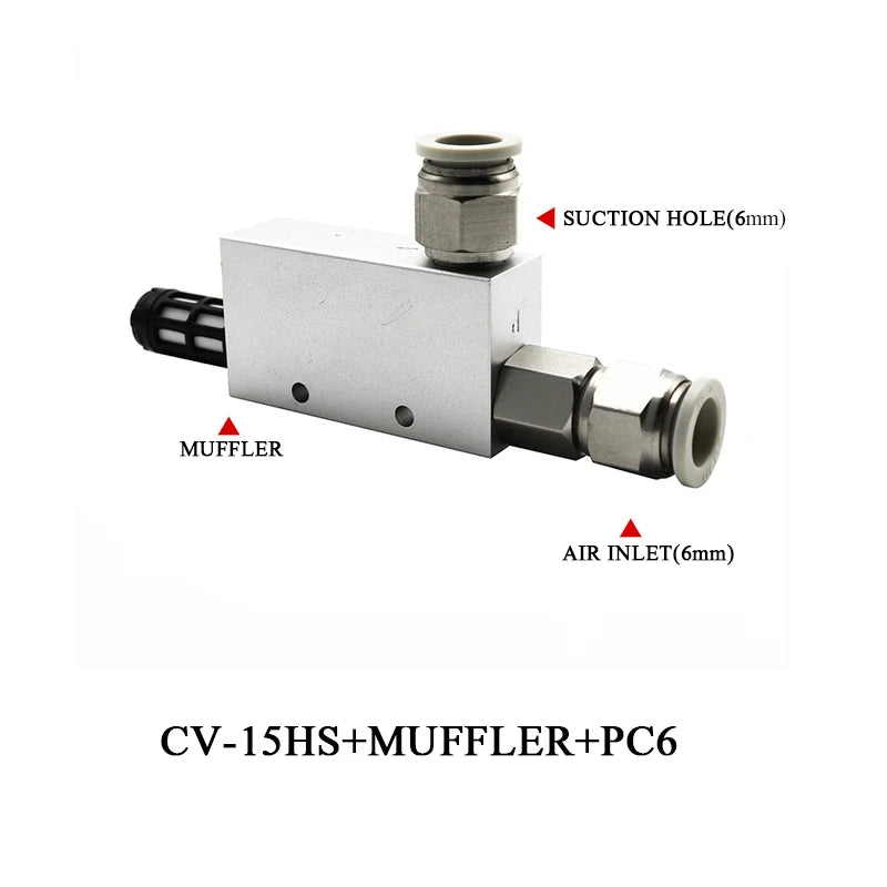 Vacuum Generator Large Flow Valve CV-15/20/25HS Manipulator Suction Cup Negative Pressure Switch Control Pneumatic Accessories Zpaxo CV-15HS-6mm