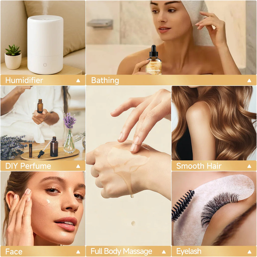 COCONUT&VANILLA Essential Oil Natural Fragrance Suitable Body Massage Zpaxo