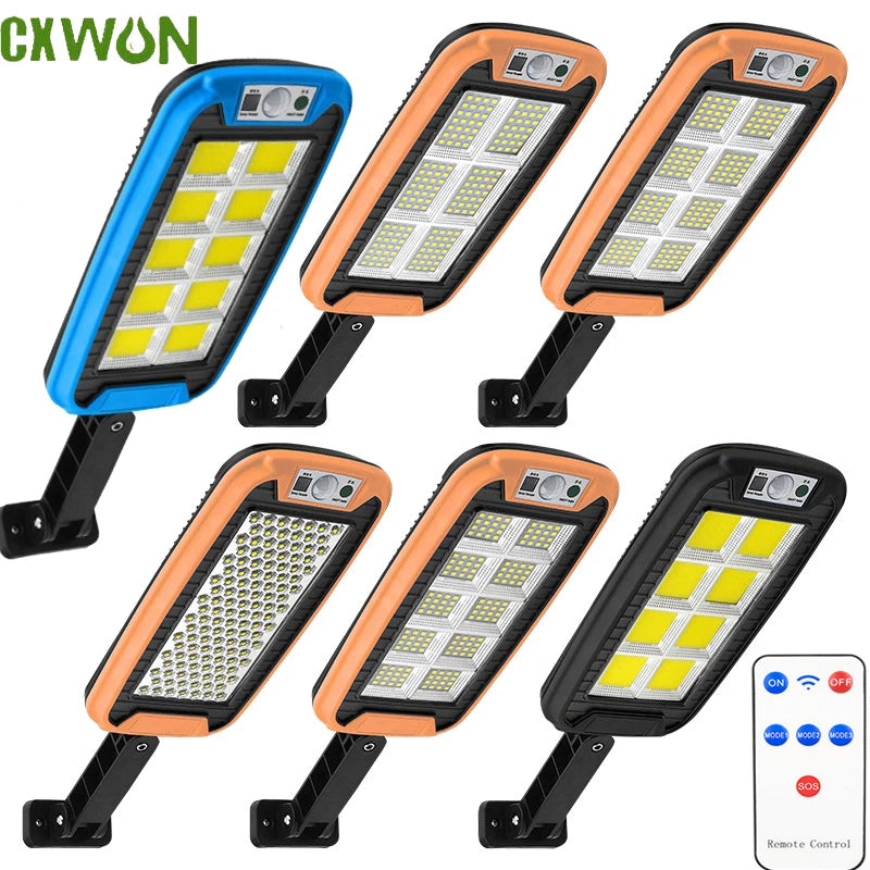 Solar Street Lights PIR Sensor 3000MAH Panel 168 LED Lamp Outdoor 3 Zpaxo