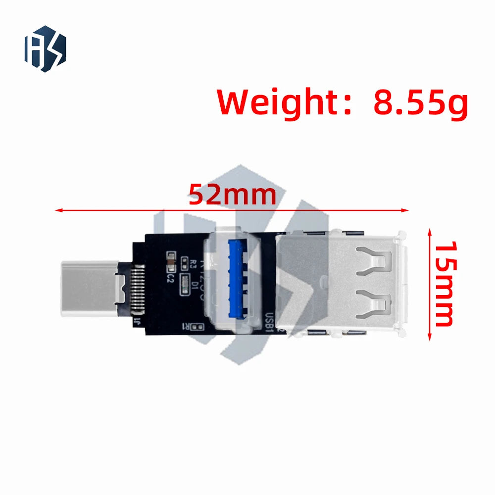 USB-C to USB-A 3-Port Hub Adapter | Type-C Expansion Module for Arduino & DIY Electronics Projectsronics Zpaxo