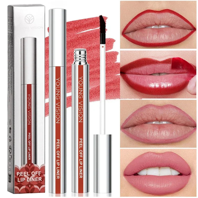 3 Colors Peel Off Lip Liner Highly Pigmented Matte Lip Liner Tattoo Long Lasting Waterproof Lipliner Pencil Non-Stick Lips Gloss Zpaxo