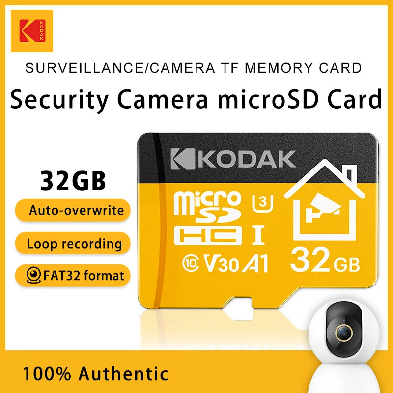 Kodak KI330 High Endurance Micro SD Card for Security Camera & Dash Cam 64G 128G 256G U3 V30 Memory Card Surveillance TF Card Zpaxo 32 GB