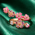 Open Rings for Women Metal Adjustable Open Flower Women Floral Jewelry for Daily Wear Party Prom Dating Engagement Zpaxo Default Title