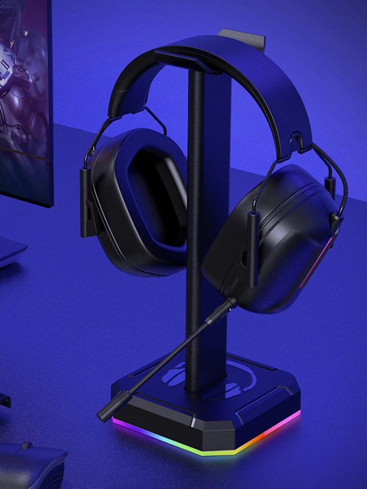 Headset Support Stand RGB Backlight Headphone Display Rack Space