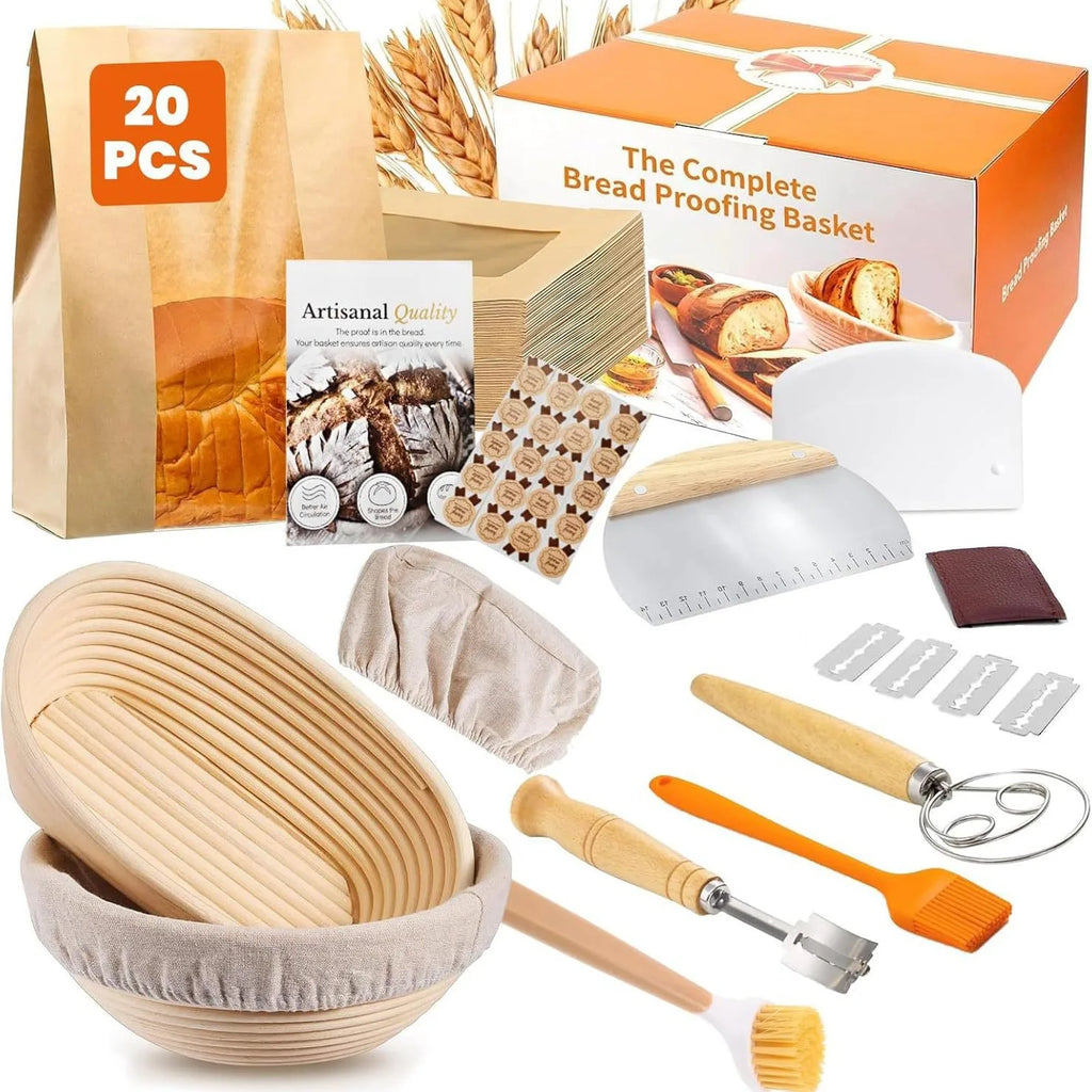 Bread Include Banneton Baskets Basket Covers Metal Scraper Plastic Zpaxo