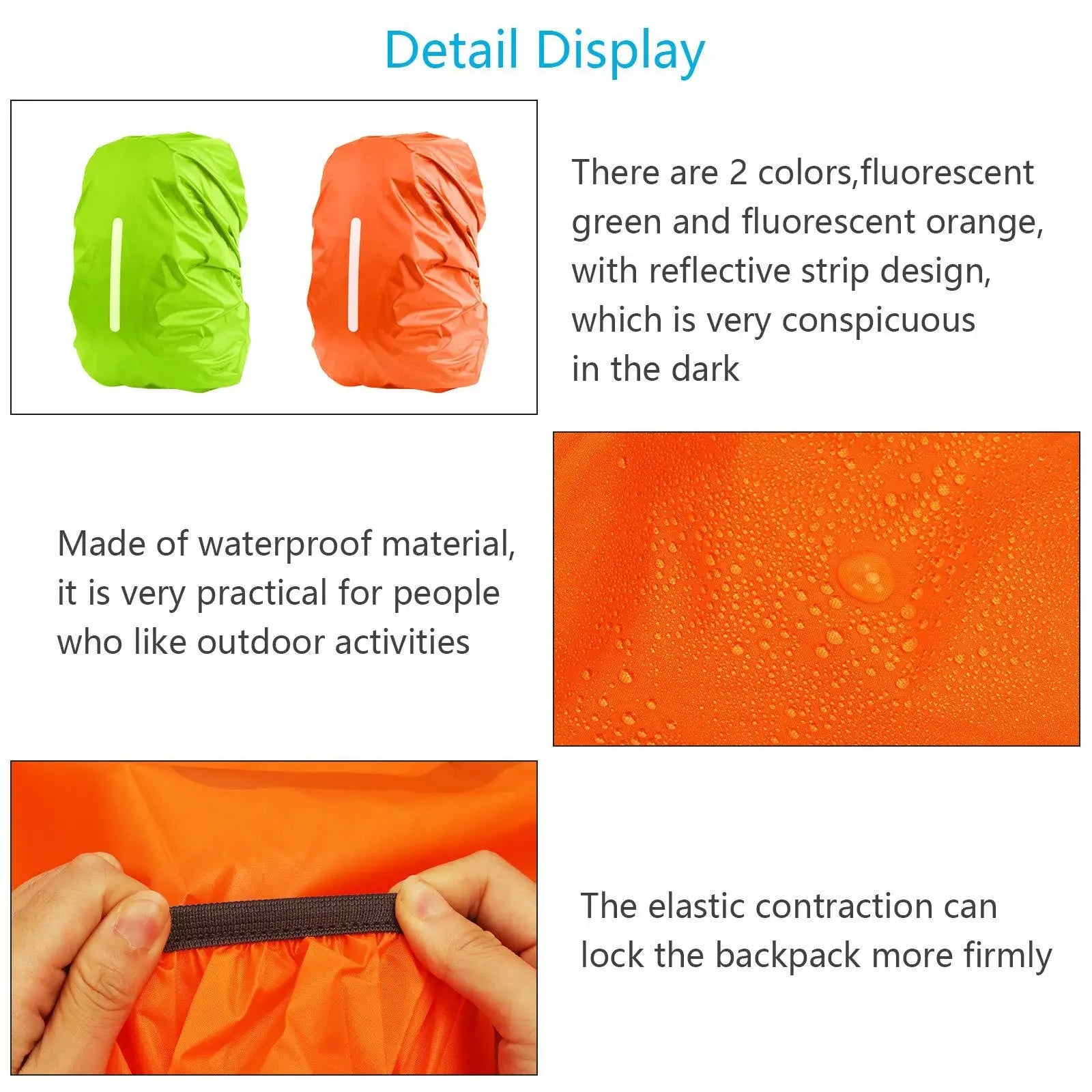 Waterproof Backpack Rain Cover Reflective Strap Rucksack Hiking