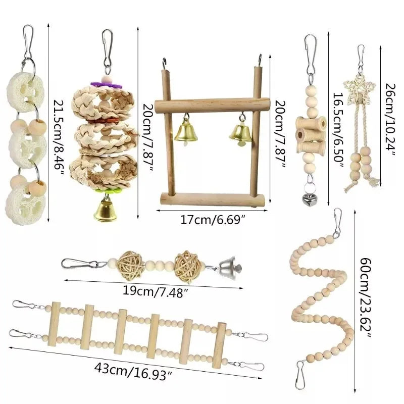 Combination Bird Toys Swing Chewing Training Small Parrot Hanging