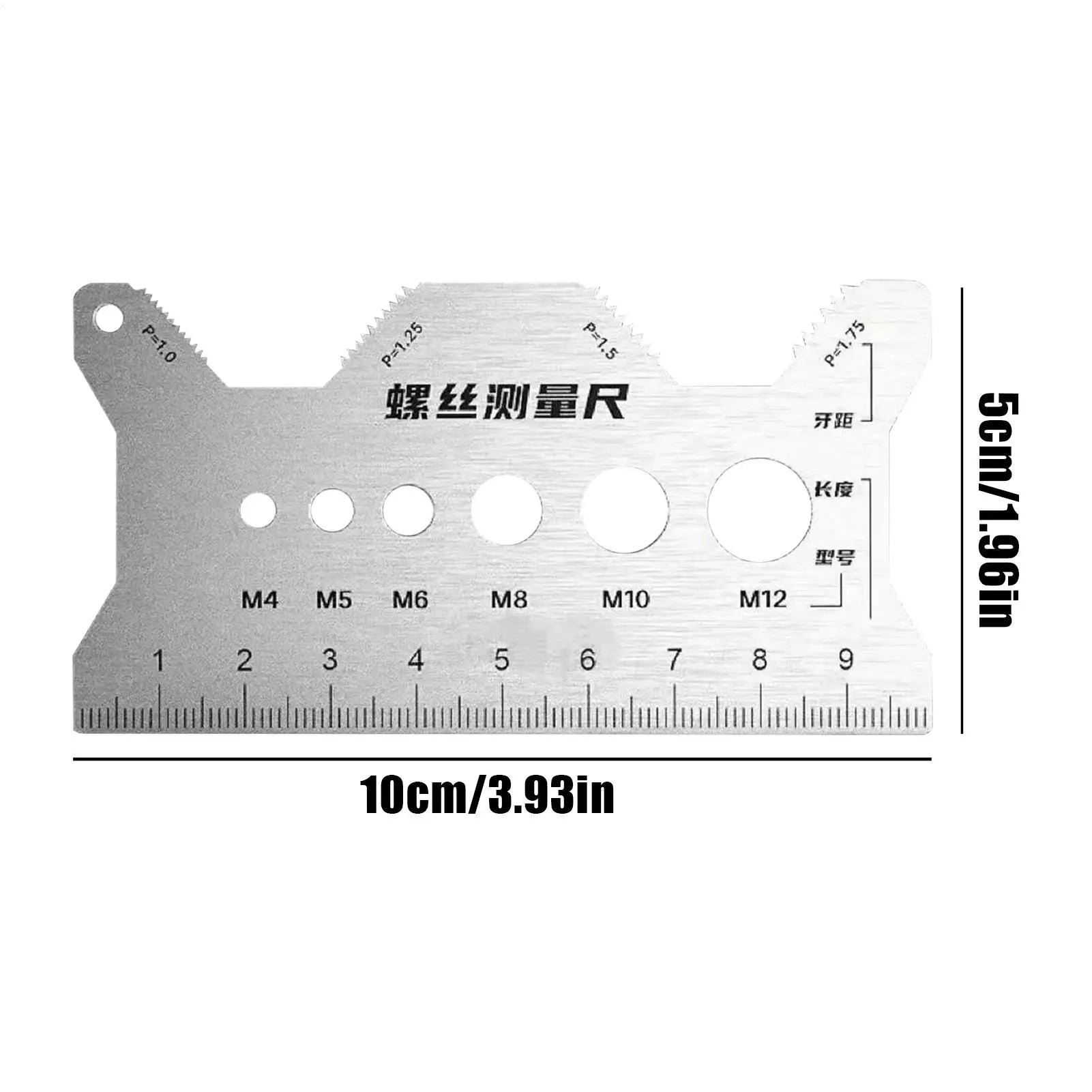 Stainless Steel Double-Sided Bolt Gauge Card Screw Measuring Calipers Thread Specification Measurment Tools Zpaxo