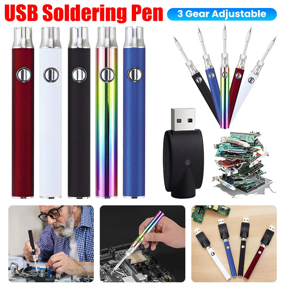 510 Thread Portable Electric Soldering Iron Pen 350mAh Battery