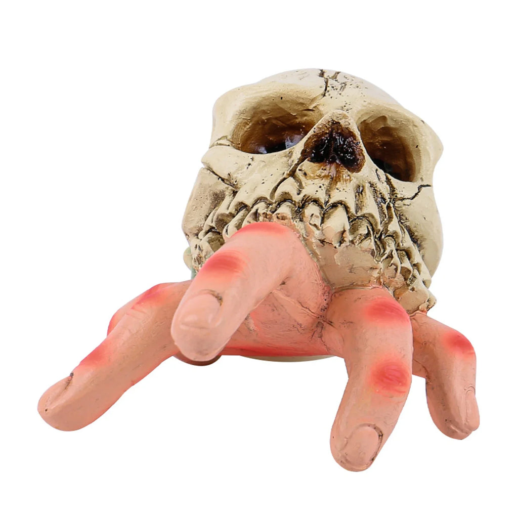 Resin 3D Skull Sculpture Ornament Hand-painted Realistic Halloween