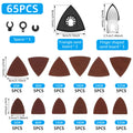 148/65pcs Oscillating Tool Sanding Pad Kit with 2 Finger & 2 Triangle Pads Wet Dry Multi Tool Sandpaper 60-400 Grit for Wood Zpaxo setB 65pcs P60-320