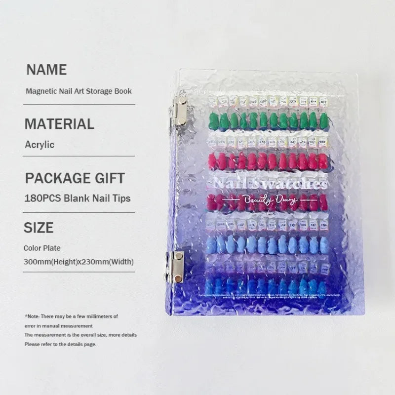 120 180 240Colors Magnetic Nail Art Swatch Book Manicure Test Zpaxo Purple 180PCS
