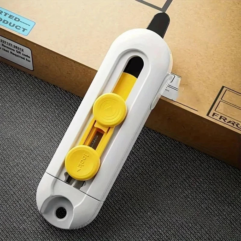 Portable Box Cutter Mini Box Cutter Unbox Tool Safety Lock Opening Packages Cartons Box Opener For Home Office School Supplies Zpaxo